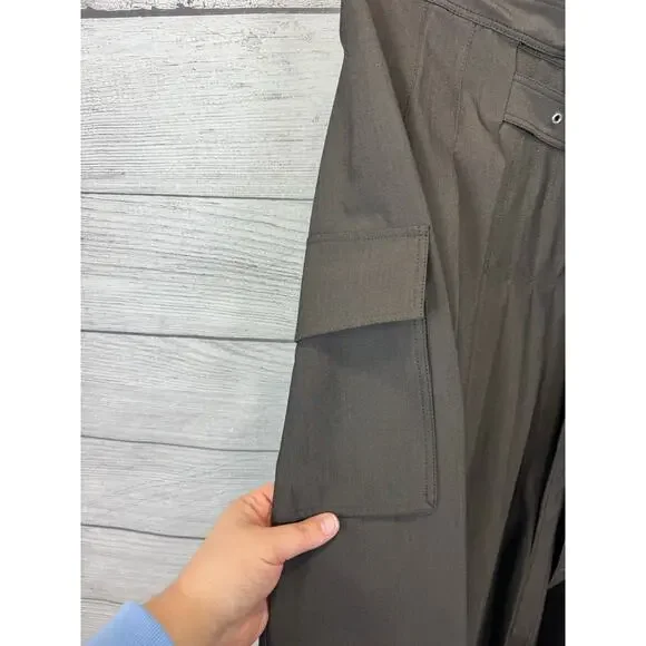 Zara Women's Brown Pleated Asymmetrical Buckle Midi Wrap Skirt Size Medium - Picture 4 of 10